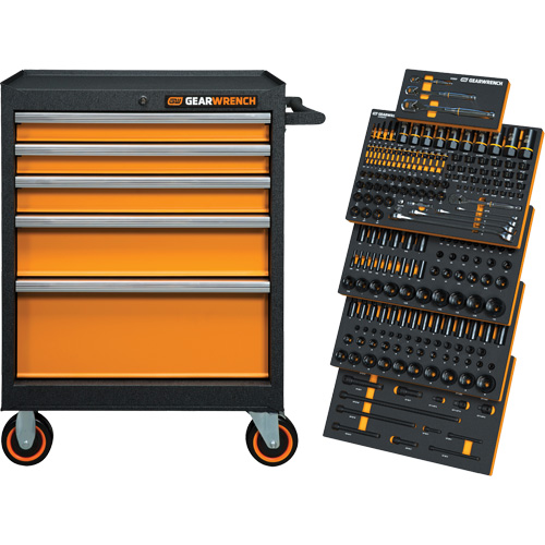 Mechanics Tool Set in Modular Foam Trays with Storage Unit, 247 Pieces Quali-T-Solutions