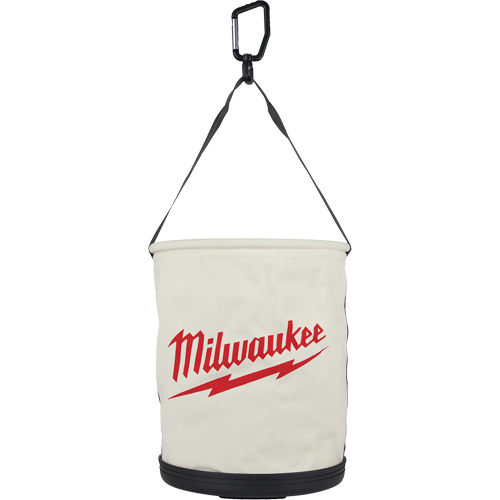 Utility Bucket Bag, 11-81/100" L x 11-81/100" W x 14-57/100" H, Polyester, White Quali-T-Solutions