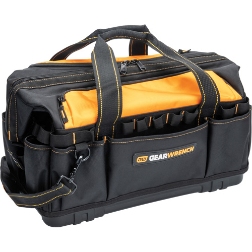 Professional 20" Tool Bag, Nylon, 33 Pockets, Black/Orange Quali-T-Solutions