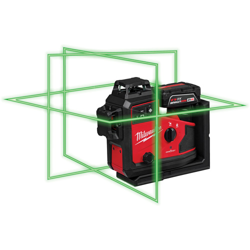 Laser vert &agrave; 3 plans sur 360° M12 avec r&eacute;cepteur et alignement automatique Quali-T-Solutions
