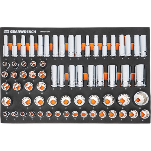MEGAMOD Metric Mechanics Tool Set in Modular Foam Trays with Rolling Cabinet, 358 Pieces Quali-T-Solutions
