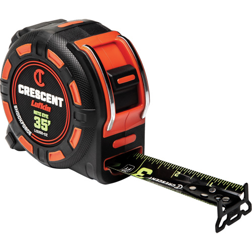 Shockforce NITE EYE Tape Measure, 1-1/4" x 35', SAE Graduations Quali-T-Solutions