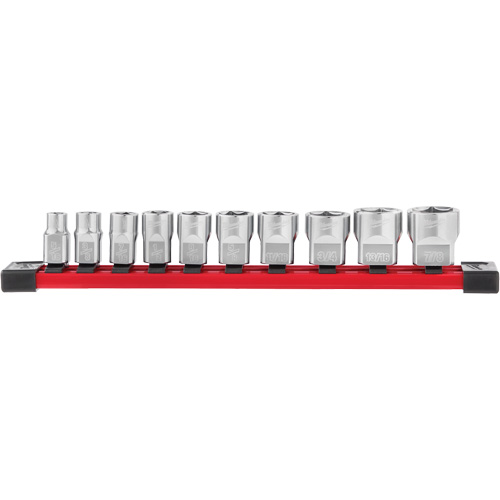 Douilles SAE avec c&ocirc;t&eacute;s Four Flat, 10 Mcx, Prise de 3/8" Quali-T-Solutions
