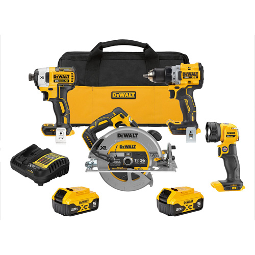 XR&reg; Brushless Cordless 4-Tool Combo Kit, Lithium-Ion, 20 V Quali-T-Solutions