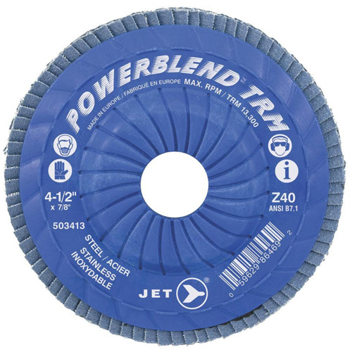 POWERBLEND TRM Trimmable Flap Disc, 4-1/2" x 7/8", Type 29, Z80 Grit, Zirconia Alumina Quali-T-Solutions