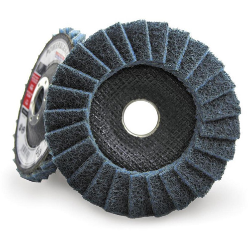 Disque &agrave; lamelles incurv&eacute; pour traitement de surface POWERBLEND SCD, 4-1/2" x 7/8", Type 29, Grain Fin Quali-T-Solutions