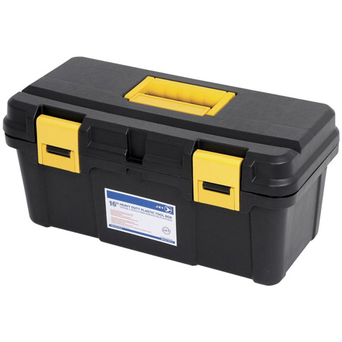 JPTB-16 Plastic Hand Tool Box, 16" W x 8" D x 7-1/2" H, Black Quali-T-Solutions