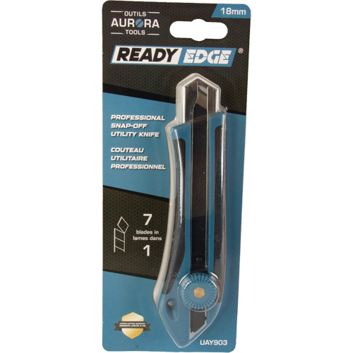 Couteau professionnel de 18 mm, Acier inoxydable, Robuste, Prise en Caoutchouc Quali-T-Solutions