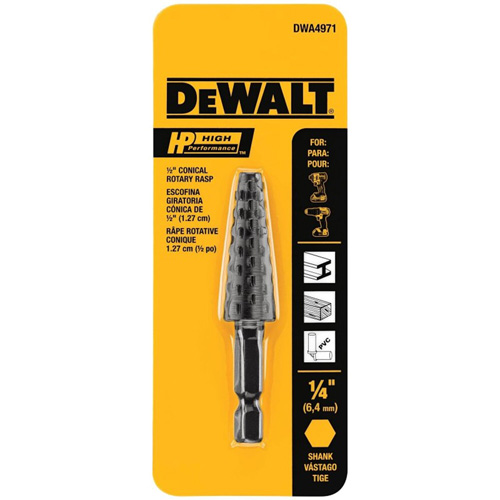 High Performance 1/2" Conical Rotary Rasp with 1/4" Hex Shank Quali-T-Solutions