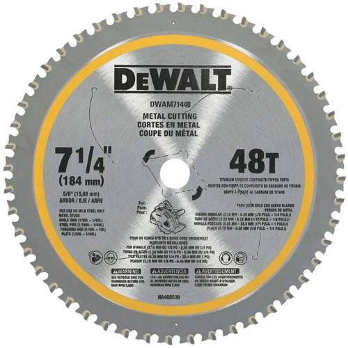 Lame de scie circulaire, 7-1/4", 48 dents, Pour M&eacute;tal Quali-T-Solutions