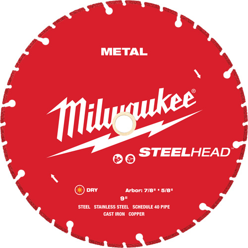 Lame de coupe diamant&eacute;e STEELHEAD, 9", Pour M&eacute;tal Quali-T-Solutions