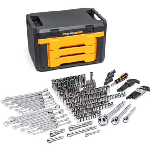 Mechanics Tool Set in 3 Drawer Storage Box Quali-T-Solutions