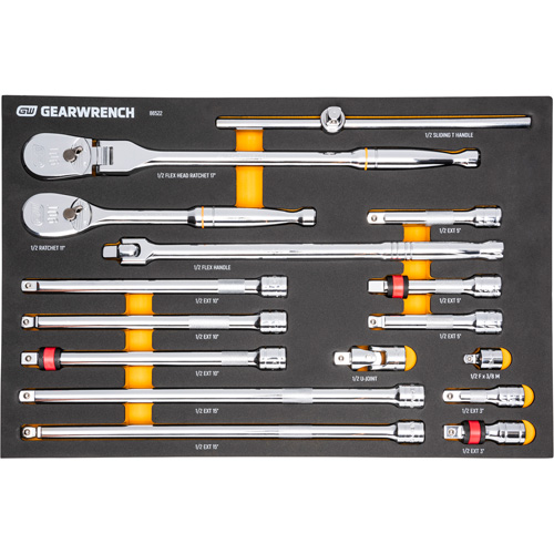 1/2" 90-Tooth Ratchet & Drive Tool Set with Foam Storage Tray Quali-T-Solutions