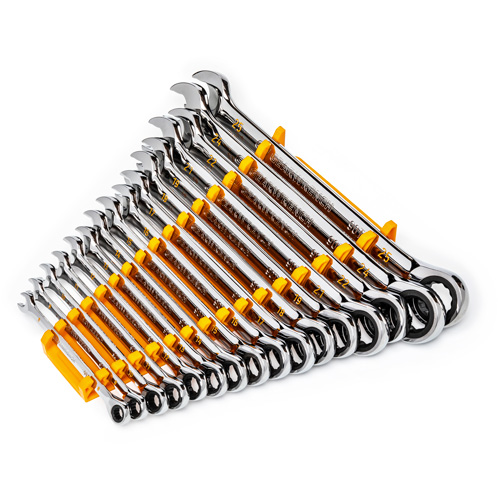 90-Tooth 12 Point Wrench Set, Ratcheting Combination, 16 Pieces, Metric Quali-T-Solutions