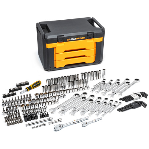 Mechanics Tool Set in 3 Drawer Storage Box Quali-T-Solutions