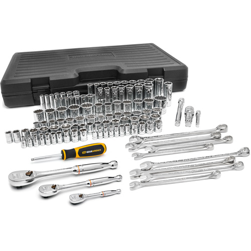 Jeu d'outils pour m&eacute;caniciens &agrave; 6 et 12 pans standards et profonds de 1/4", 3/8" et 1/2" SAE/m&eacute;triques Quali-T-Solutions