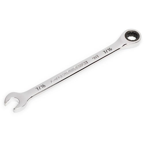 90-Tooth Ratcheting Combination Wrench, 12 Point, 7/16", Chrome Finish Quali-T-Solutions