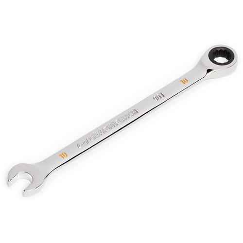 90-Tooth Ratcheting Combination Wrench, 12 Point, 10 mm, Chrome Finish Quali-T-Solutions