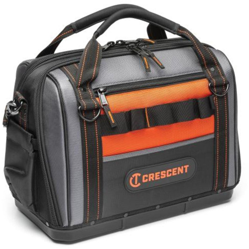 Sac ouvert de 17" pour outils d'ouvrier, Polyester, 3 pochettes, Noir/Gris/Orange Quali-T-Solutions