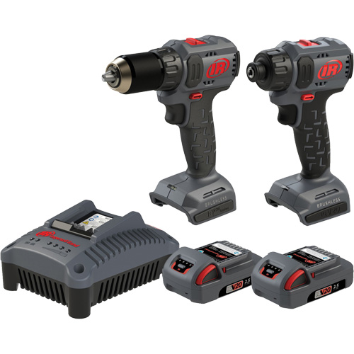 Ensemble d'outils compacts sans fil perceuse & tournevis, Lithium-ion, 20 V Quali-T-Solutions