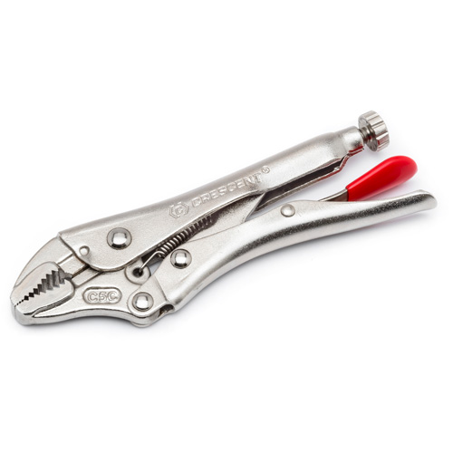 Locking Pliers with Wire Cutter, 7" Length, Curved Jaw Quali-T-Solutions