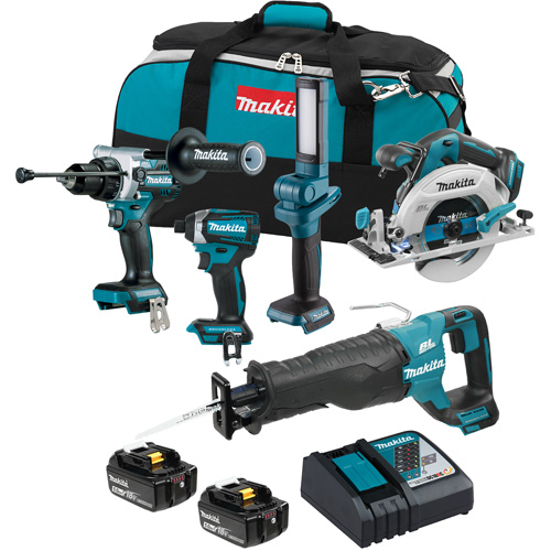 Ensemble de 5 outils sans fil LXT &agrave; moteur sans balais, Lithium-ion, 18 V Quali-T-Solutions