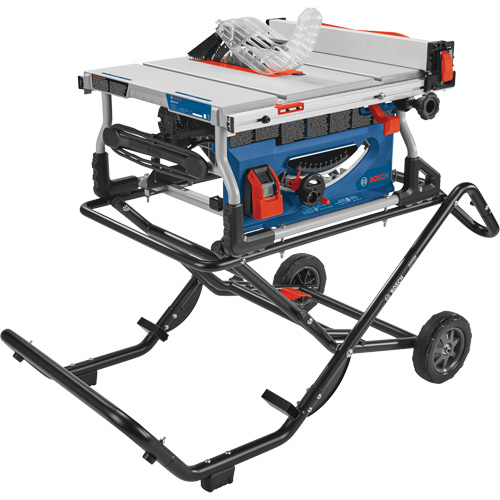 Jobsite Table Saw with Gravity-Rise Wheeled Stand, 120 V, 15 A, 3800 RPM Quali-T-Solutions