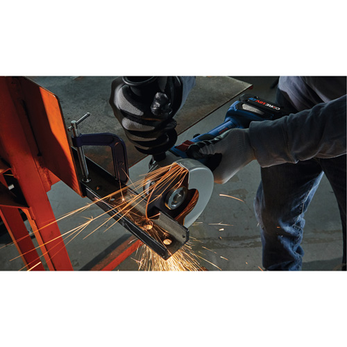 Rectifieuse angulaire sans balais avec interrupteur coulissant, Roue de 4-1/2", 18 V Quali-T-Solutions
