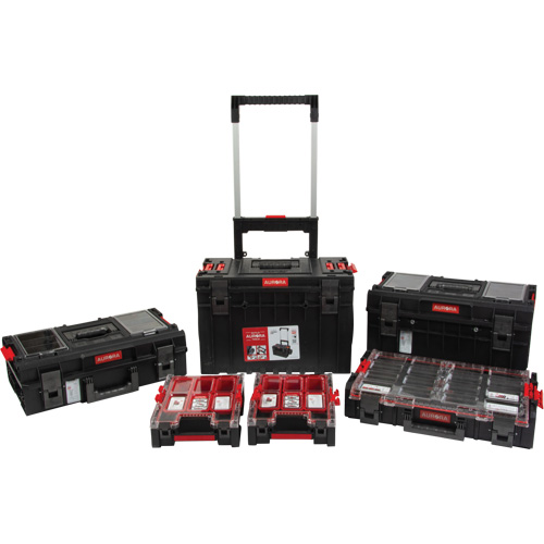 Ensemble de d&eacute;part roulant de coffres &agrave; outils Arx de 5 morceaux, 25-1/5" x 19" x 54-3/5", Noir Quali-T-Solutions