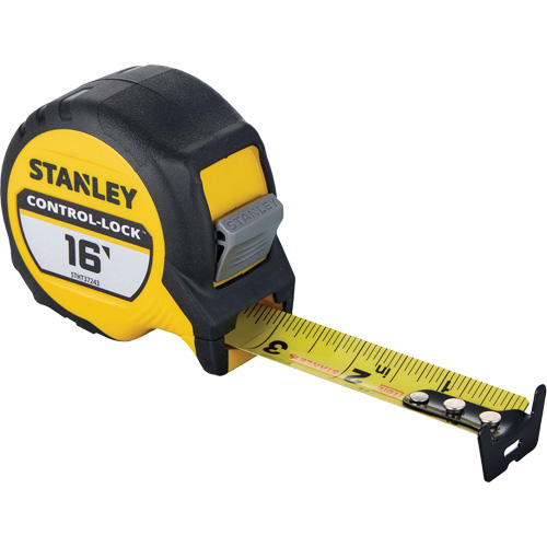 CONTROL-LOCK Tape Measure, 25 mm x 16', Imperial Graduations Quali-T-Solutions