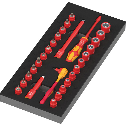 Insert en mousse pour jeu avec cliquet 8007 A VDE Zyklop VDE 1, 1000 V, 30 M Quali-T-Solutions