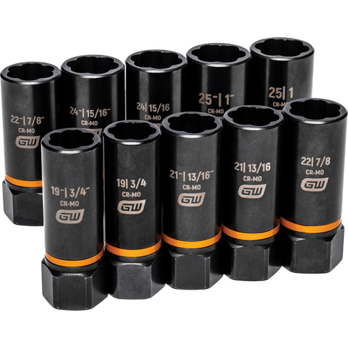 Bolt Biter Extraction Socket Set, 10 Pcs, Impact, 1/2" Drive Size, Deep Quali-T-Solutions