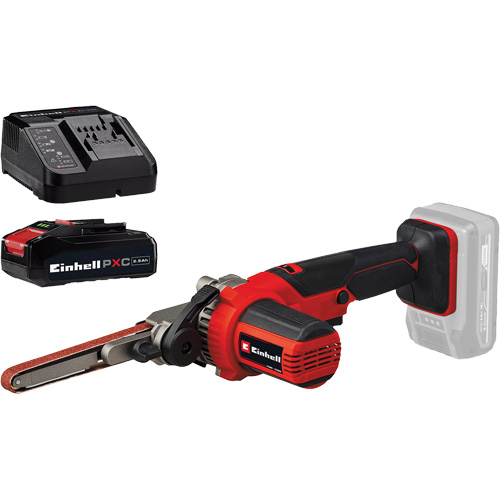 Ponceuse-lime &agrave; courroie 18" sans fil avec batterie 2,5 Ah PXC et ensemble de d&eacute;part de chargeur Quali-T-Solutions
