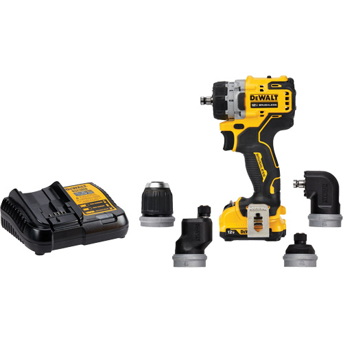 XTREME Brushless Cordless 5-in-1 Drill/Driver Kit, Lithium-Ion, 12 V, 3/8" Chuck Quali-T-Solutions
