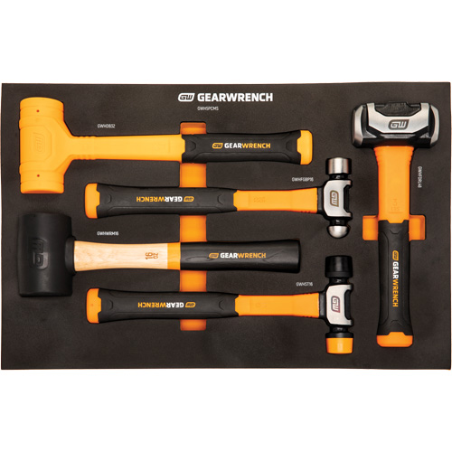 Mixed Hammer Set in Foam Storage Tray, 5 Pieces Quali-T-Solutions