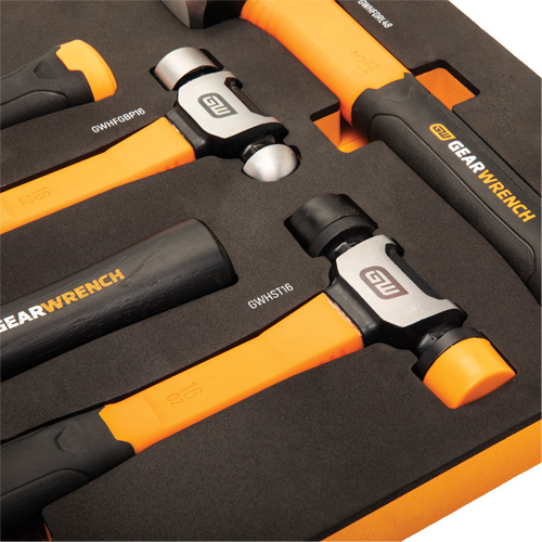 Mixed Hammer Set in Foam Storage Tray, 5 Pieces Quali-T-Solutions