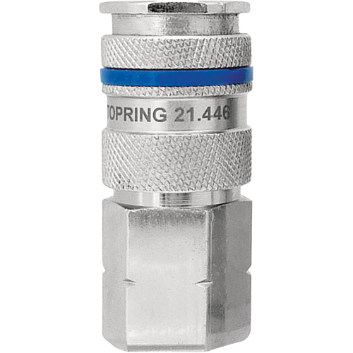 Raccord industriel rapide QUIKSILVER, Laiton nickel&eacute;, 1/4", NPT femelle, 435 PSI Quali-T-Solutions