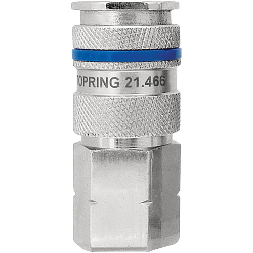 Raccord industriel rapide QUIKSILVER, Laiton nickel&eacute;, 3/8", NPT femelle, 435 PSI Quali-T-Solutions