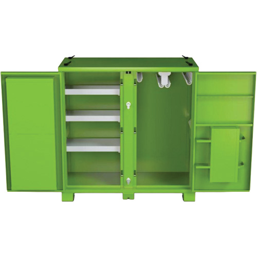 Armoire de rangement d'&eacute;PI sur place, Acier, Vert lime haute visibilit&eacute; Quali-T-Solutions