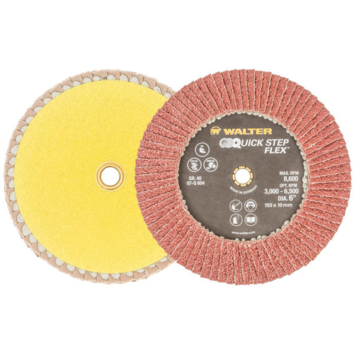 Disque &agrave; lamelles QUICK-STEP FLEX, 6" x Type 29, Grain 40, Oxyde d'aluminium Quali-T-Solutions