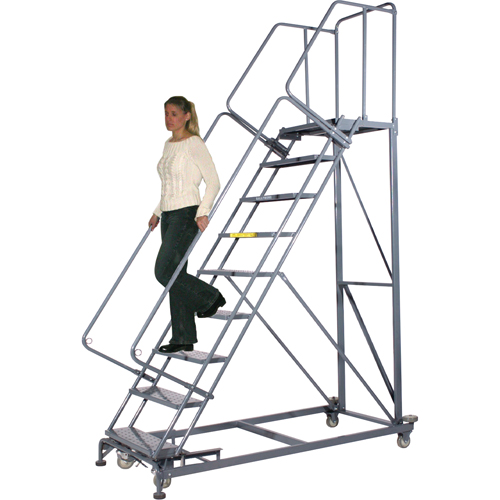 &eacute;chelles robustes en angle d'escalier, 10 marches, Perfor&eacute;, Inclinaison 50°, Hauteur 100" Quali-T-Solutions