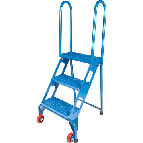Portable Folding Ladder, 3 Steps, Perforated, 30" High Quali-T-Solutions