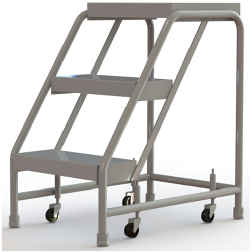 Rolling Ladder, 3 Steps, 16" Step Width, 30" Platform Height, Aluminum Quali-T-Solutions