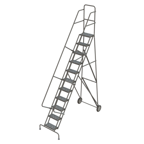 Rolling Ladder, 11 Steps, Serrated, 116" High Quali-T-Solutions