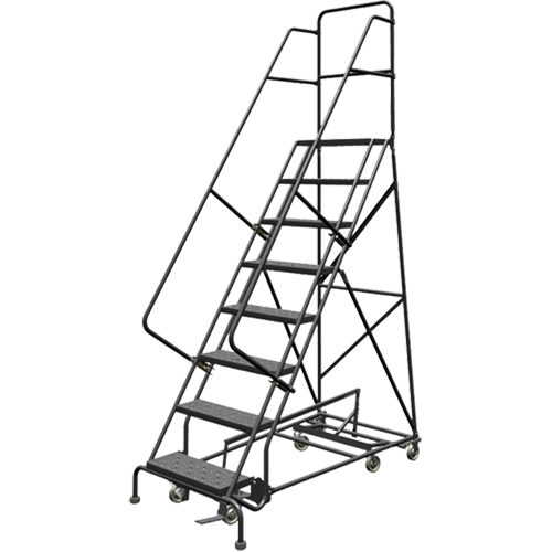 &eacute;chelles roulantes multidirectionnelles, 8 marches, Largeur de la marche 24", Hauteur de la plateforme 80", Acier Quali-T-Solutions