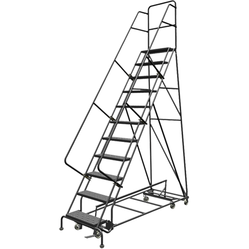 &eacute;chelles roulantes multidirectionnelles, 11 marches, Largeur de la marche 24", Hauteur de la plateforme 110", Acier Quali-T-Solutions