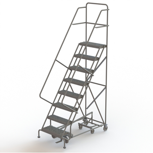 &eacute;chelles roulantes multidirectionnelles, 8 marches, Largeur de la marche 24", Hauteur de la plateforme 80", Acier Quali-T-Solutions