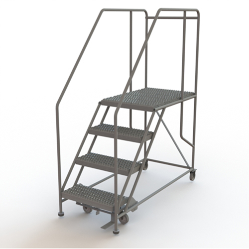 Plateforme de travail mobile, Acier, 4 Marches, 40" ha, 35" p, 24" Marche, Stri&eacute; Quali-T-Solutions