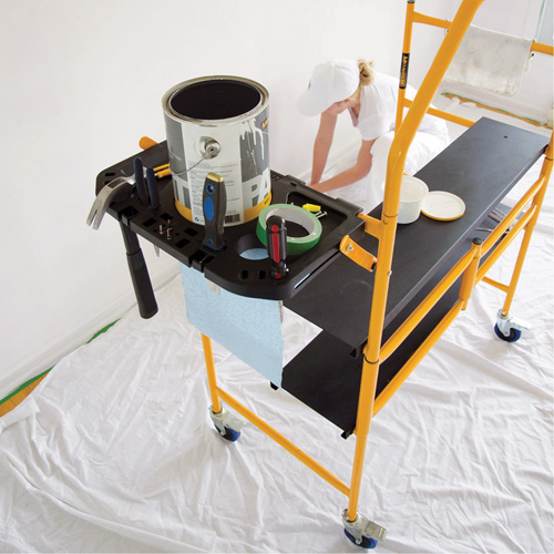 nsemble d'&eacute;chafaudage &agrave; montant de s&eacute;curit&eacute; & tablette pour outils de 4' Jobsite Series, Cadre Acier, 49-1/2" p x 57-3/4" h Quali-T-Solutions