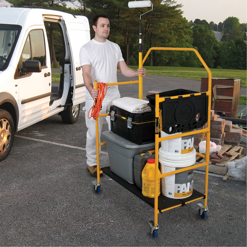 nsemble d'&eacute;chafaudage &agrave; montant de s&eacute;curit&eacute; & tablette pour outils de 4' Jobsite Series, Cadre Acier, 49-1/2" p x 57-3/4" h Quali-T-Solutions